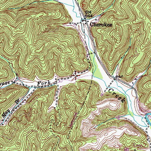 Topographic Map of Rockhouse School (historical), KY
