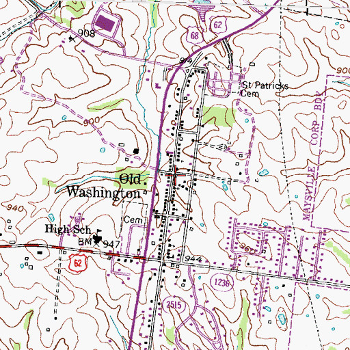 Topographic Map of Old Washington, KY