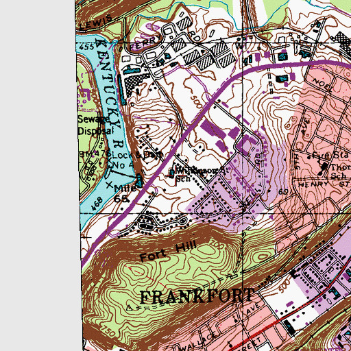 Topographic Map of Wilkinson Street School, KY