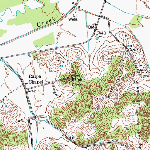 Topographic Map of Ralph Cemetery, KY