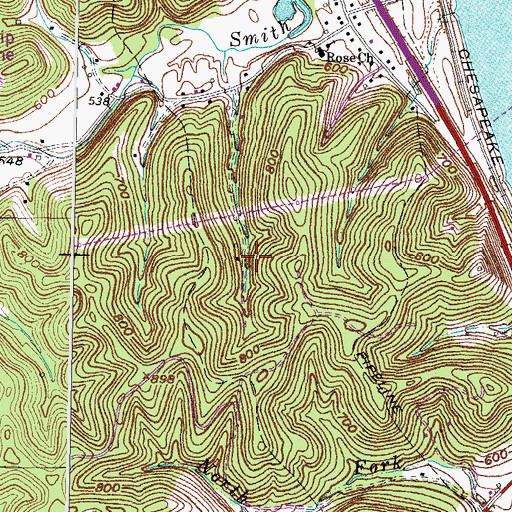 Topographic Map of Cole Branch Post Light, KY
