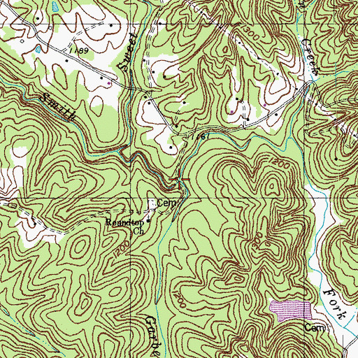 Topographic Map of Bowman Branch, KY