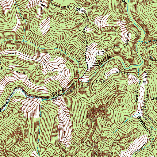 Topographic Map of Dry Fork, KY