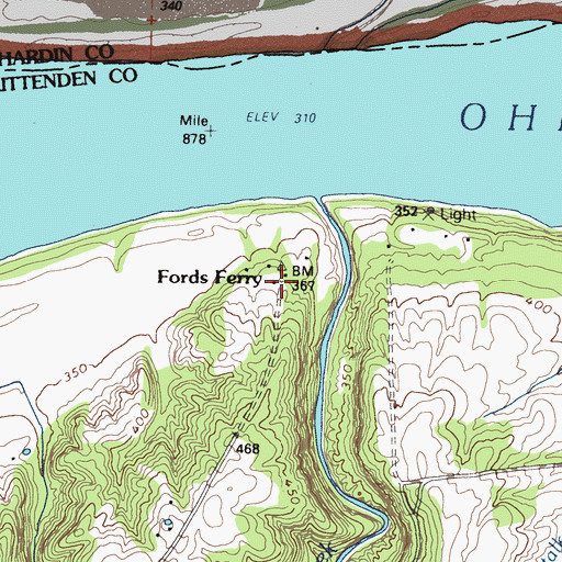 Topographic Map of Fords Ferry, KY