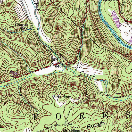 Topographic Map of Lacy Fork, KY