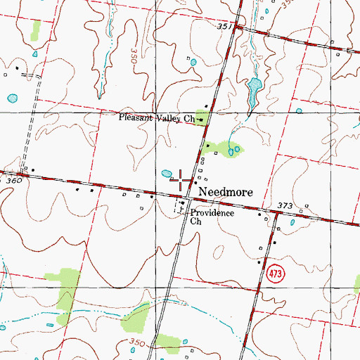 Topographic Map of Needmore, KY