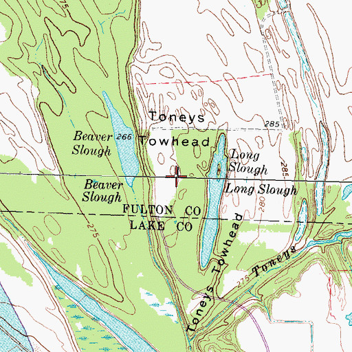 Topographic Map of Toneys Towhead, KY
