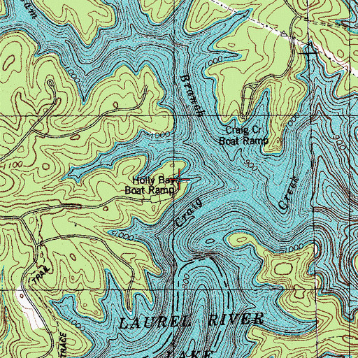 Topographic Map of Holly Bay Marina, KY