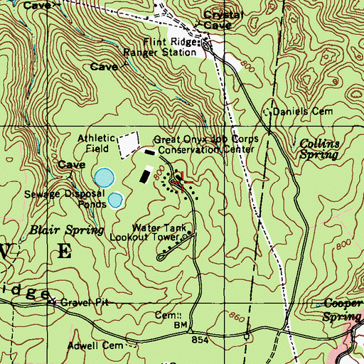 Topographic Map of Great Onyx Job Corps Center, KY