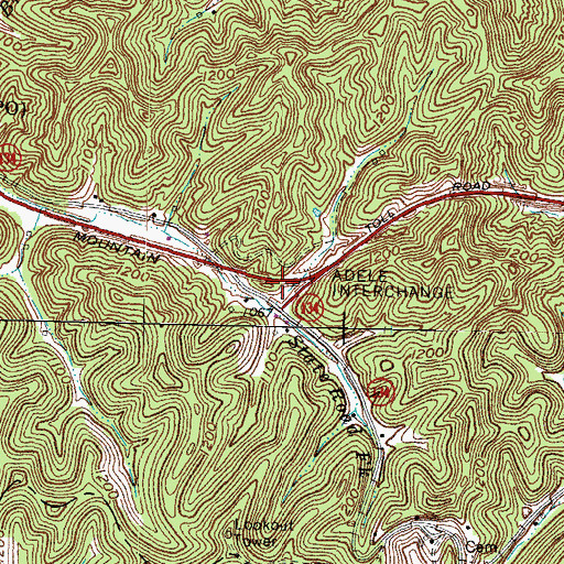 Topographic Map of Adele Interchange, KY