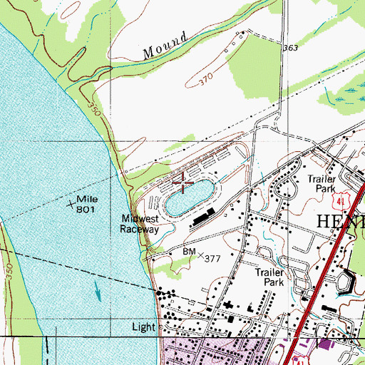 Topographic Map of Audubon Park Raceway, KY
