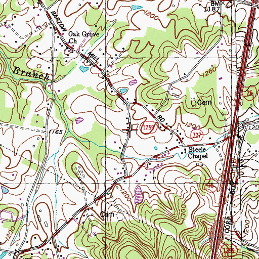 Topographic Map of Barton School Number 1, KY
