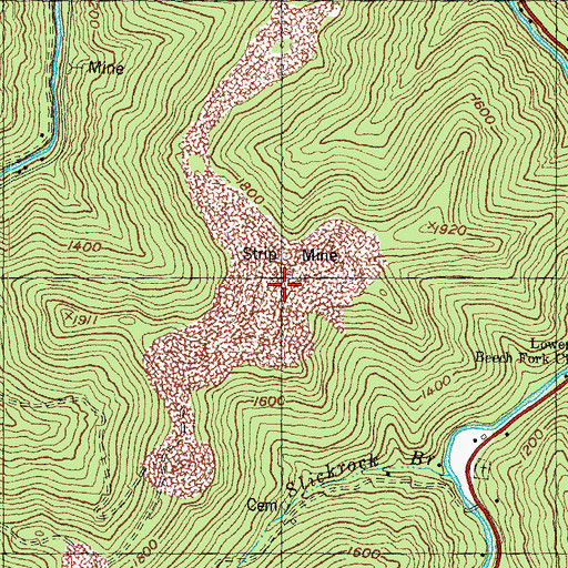 Topographic Map of Beech Fork Lookout Tower, KY
