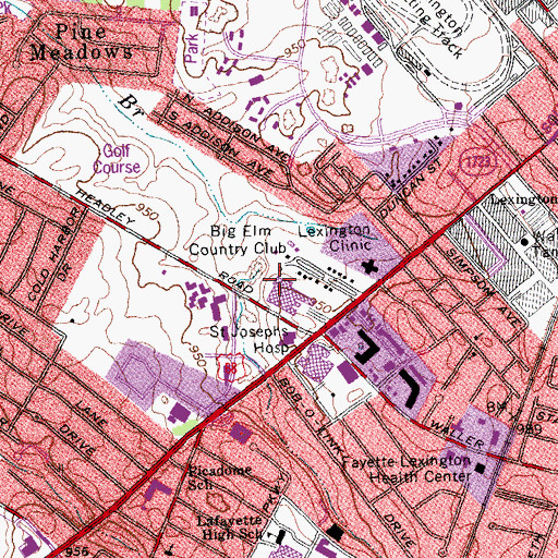 Topographic Map of Big Elm Country Club, KY