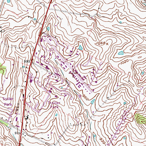 Topographic Map of Blue Grass Raceway (historical), KY