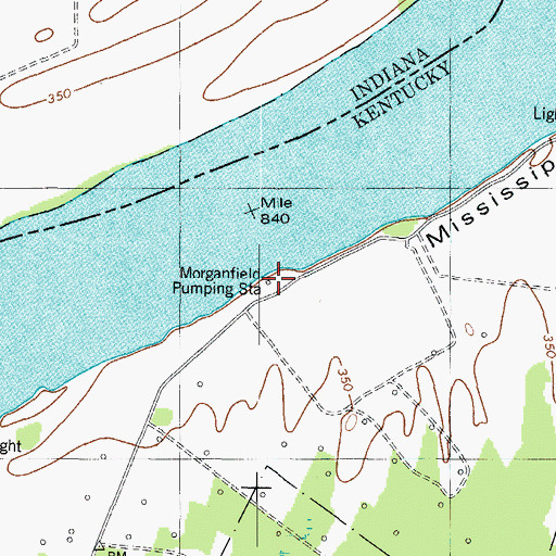 Topographic Map of Camp Breckinridge Pumping Station, KY