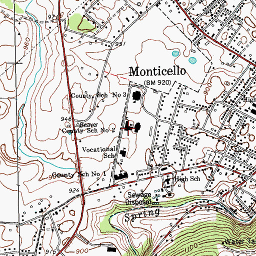Topographic Map of County School Number 2, KY
