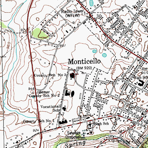 Topographic Map of County School Number 3, KY