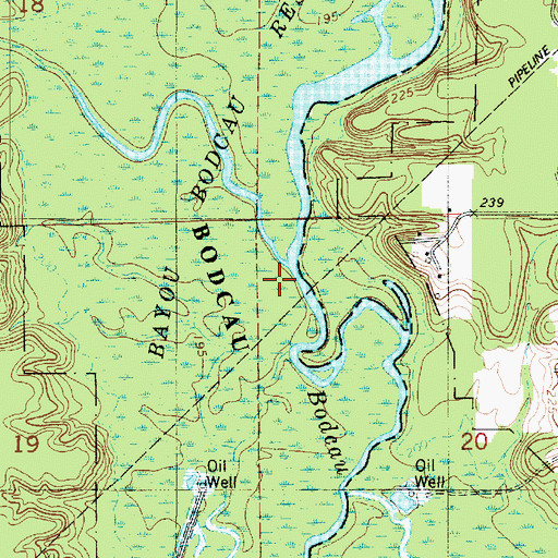 Topographic Map of Martin Creek, LA