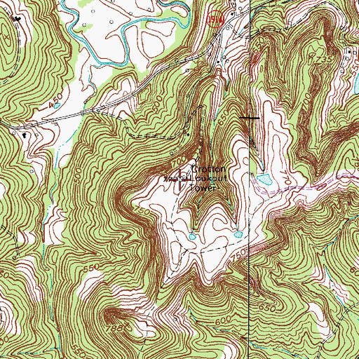 Topographic Map of Crofton Lookout Tower, KY