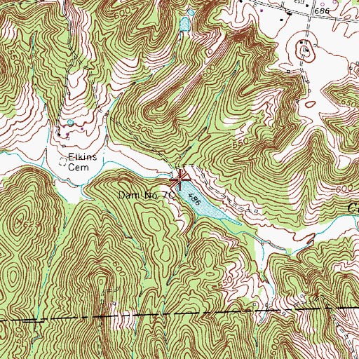 Topographic Map of Dam Number 7C, KY