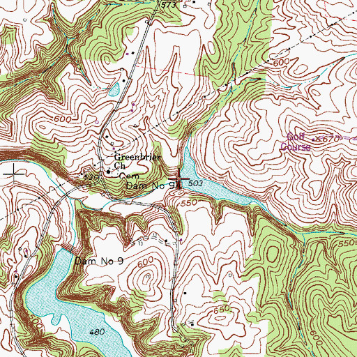 Topographic Map of Dam Number 9A, KY