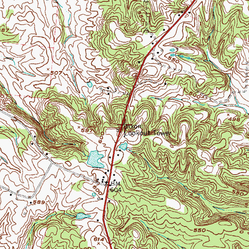 Topographic Map of Dixon Lookout Tower, KY