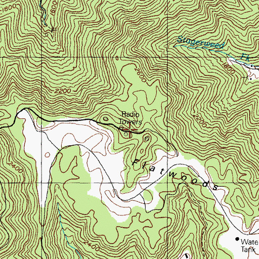 Topographic Map of Flatwood Lookout Tower (historical), KY