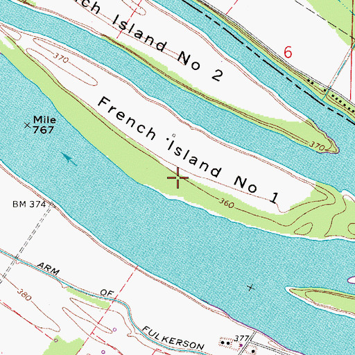 Topographic Map of French Island Number 1, KY