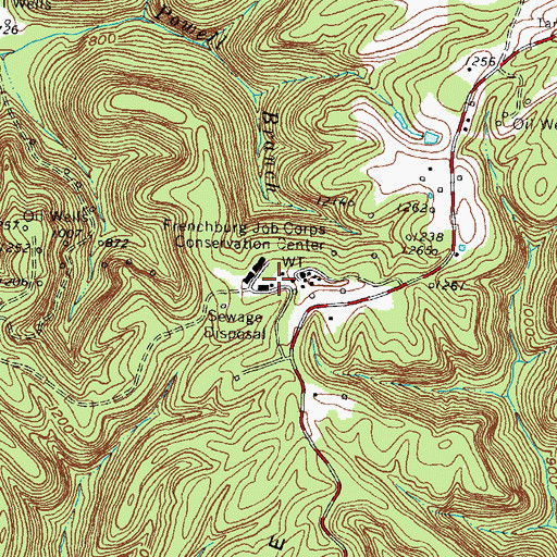 Topographic Map of Frenchburg Correctional Facility, KY