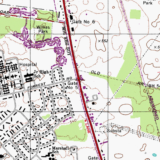 Topographic Map of Gate Number 5, KY