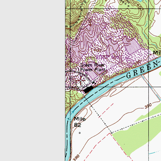 Topographic Map of Green River Power Plant, KY