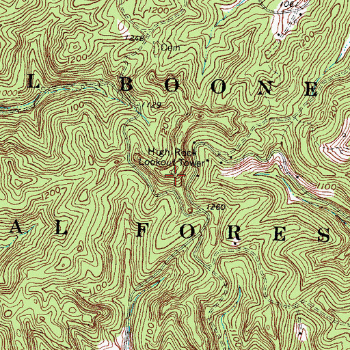 Topographic Map of High Rock Lookout Tower, KY