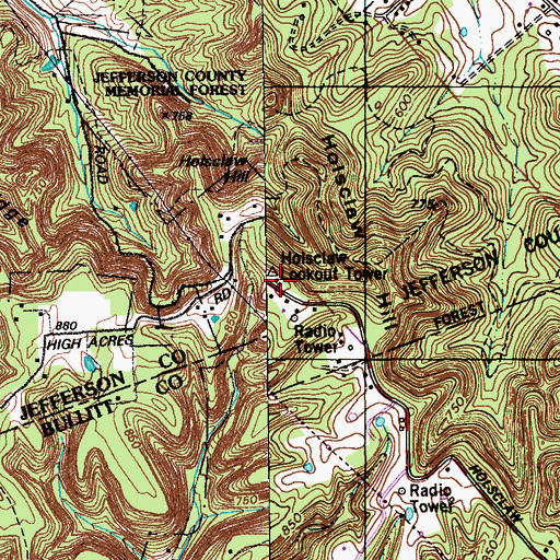 Topographic Map of Holscan Lookout Tower, KY