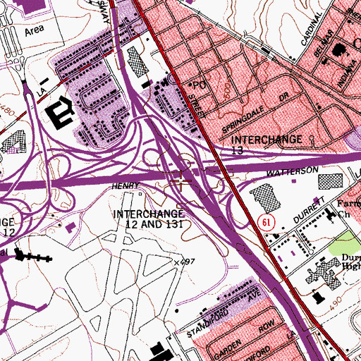 Topographic Map of Interchange 6, KY