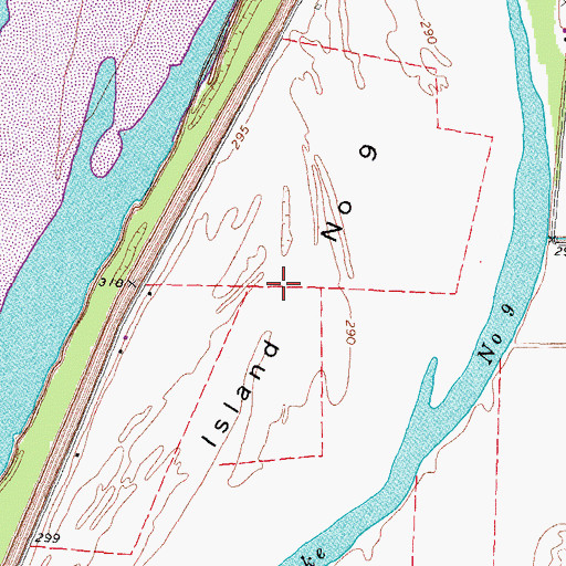 Topographic Map of Island Number 9, KY