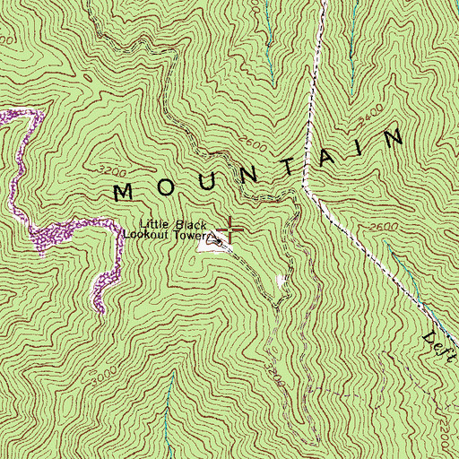 Topographic Map of Little Black Lookout Tower, KY