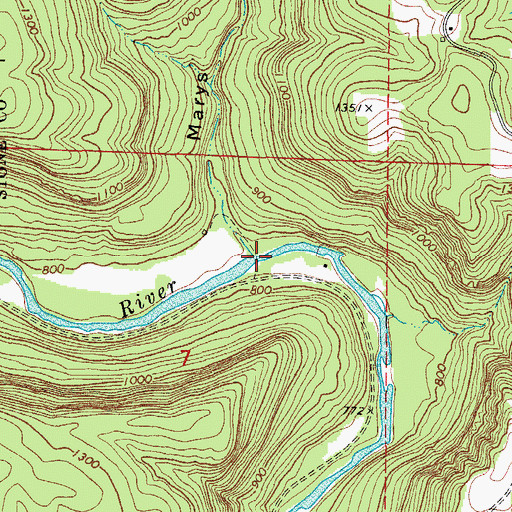 Topographic Map of Marys Hollow, AR