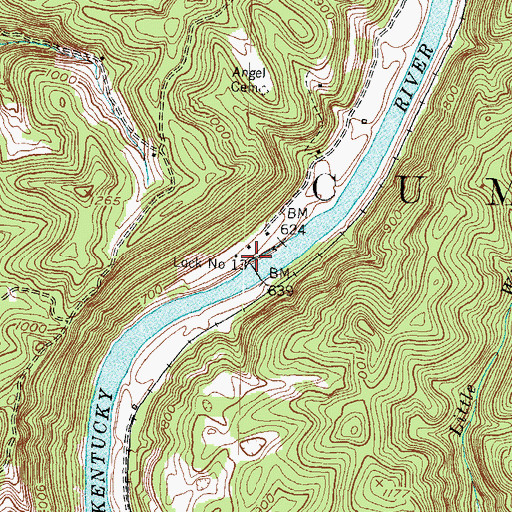Topographic Map of Lock Number 13, KY