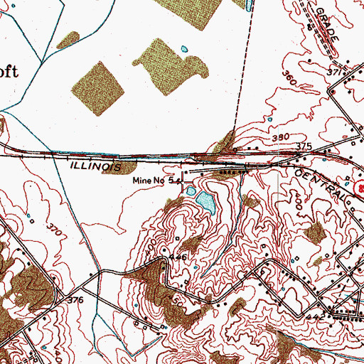 Topographic Map of Mine Number 5, KY