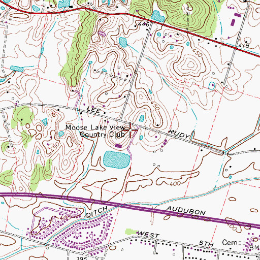 Topographic Map of Moose Lake View Country Club, KY