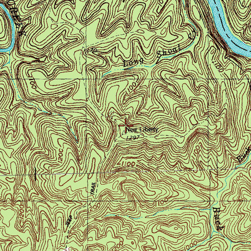 Topographic Map of New Liberty Lookout Tower, KY