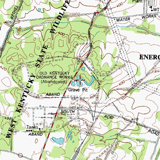 Topographic Map of Old Kentucky Ordnance Works, KY
