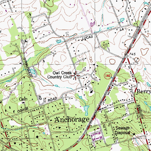 Topographic Map of Owl Creek Country Club, KY