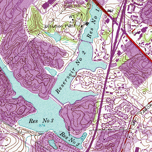 Topographic Map of Lake Fontaine, KY