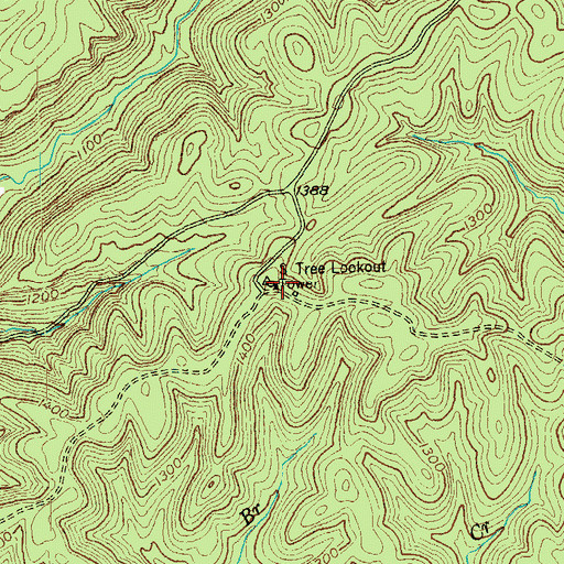 Topographic Map of S Tree Lookout Tower, KY