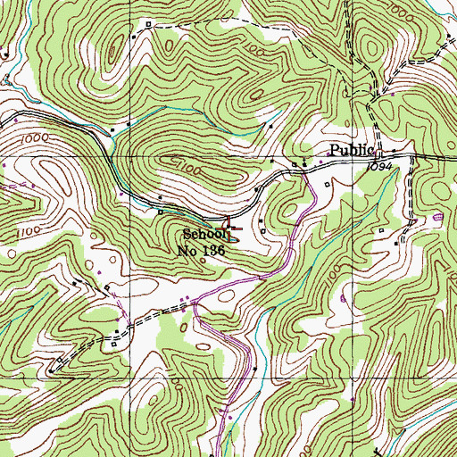 Topographic Map of School Number 136, KY