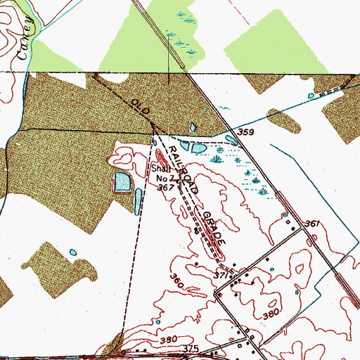 Topographic Map of Shaft Number 7, KY