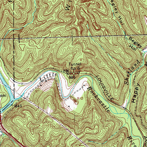 Topographic Map of Tunnel Number 6, KY