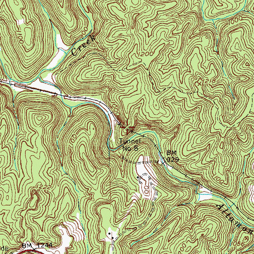 Topographic Map of Tunnel Number 8, KY